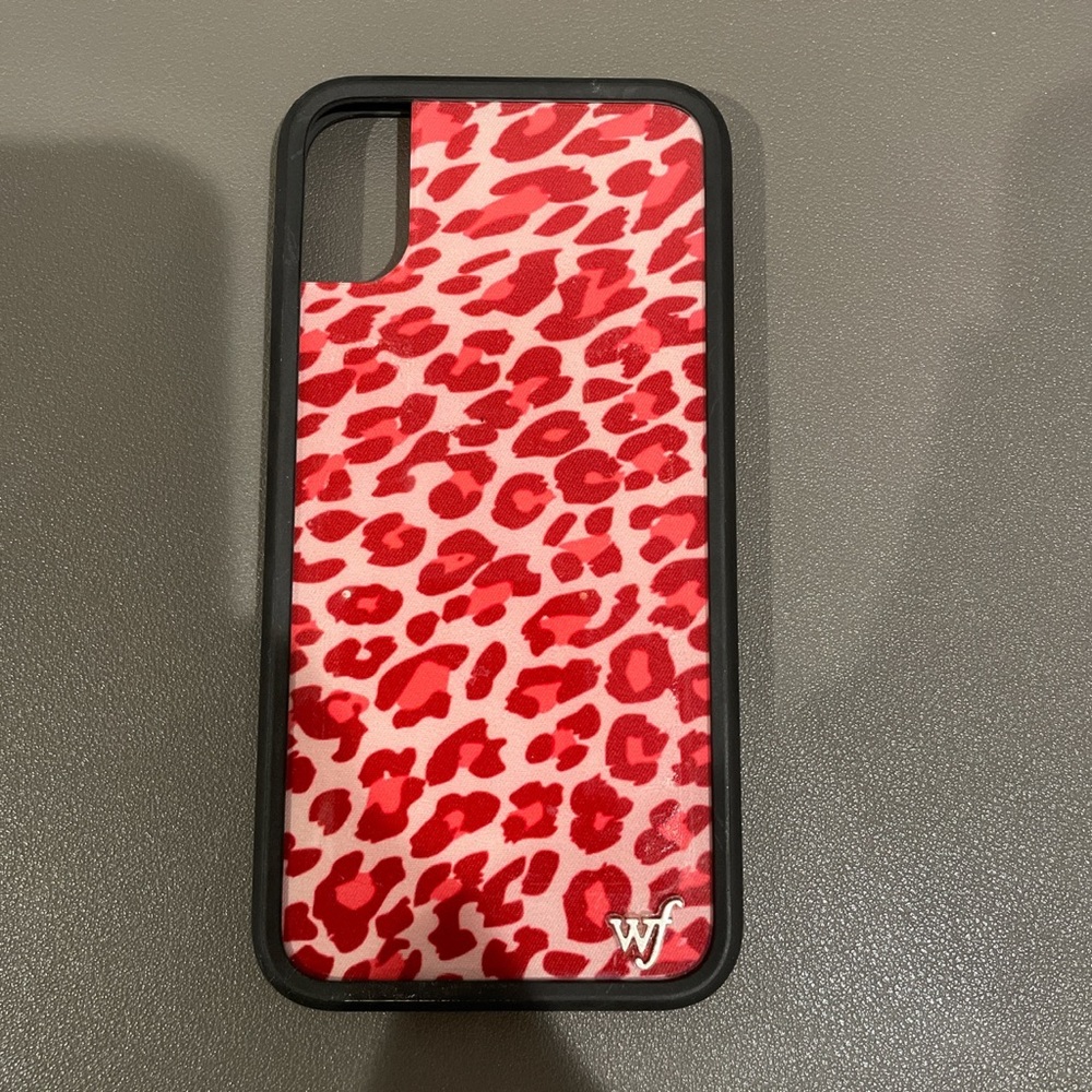 iPhone X/XS pink cheetah wildflower case